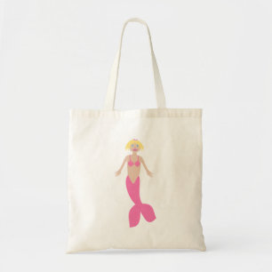 Bolsa Tote Bonito fantasia rosa Sereia