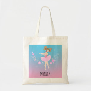 Bolsa Tote Bonito Festa de aniversário da garota Ballerina