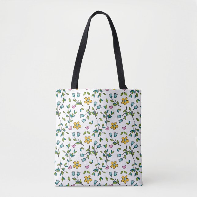 Bolsa Tote Bonito Floral de Prados de Flor Selvagem (Frente)