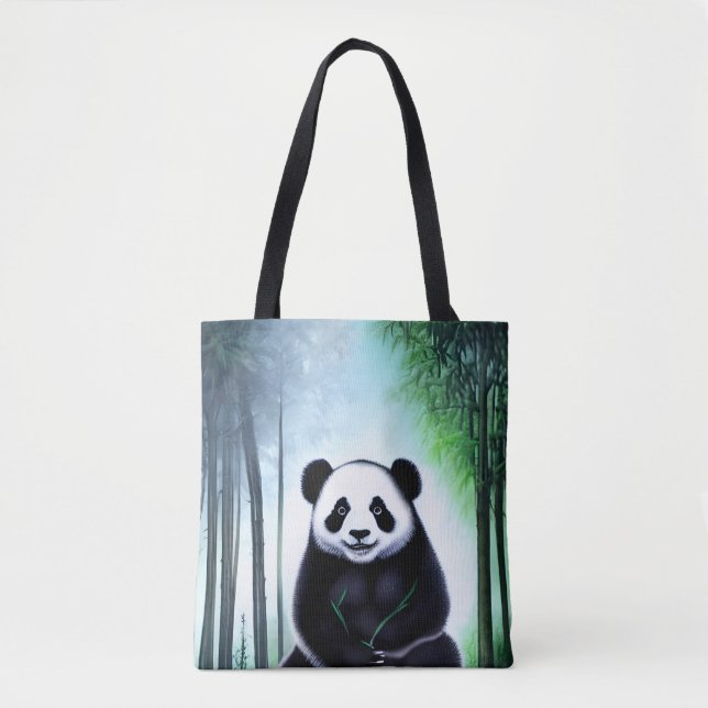 Bolsa Tote Bonito, Fofinho Pequeno Urso de Panda (Frente)
