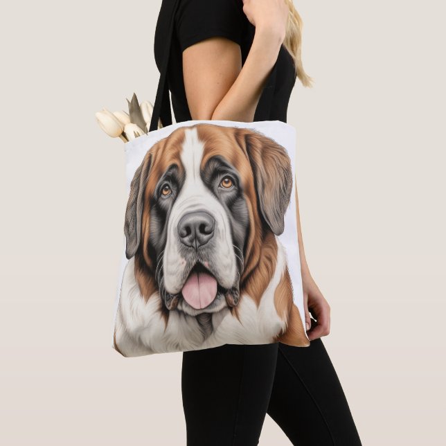 BOLSA TOTE BONITO GRANDE SANTO BERNARD DOG (Close Up)