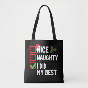 Bolsa Tote Bonito Malvado Eu Fiz Minha Melhor Lista de Natal 