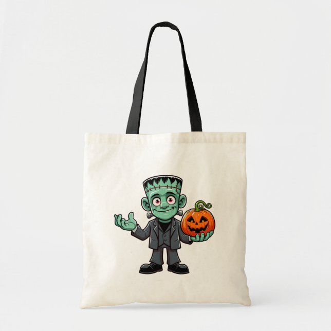 Bolsa Tote Bonito monstro de Frankenstein de desenho animado (Frente)