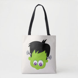 Bolsa Tote Bonito monstro verde Frankenstein face ao Dia das 