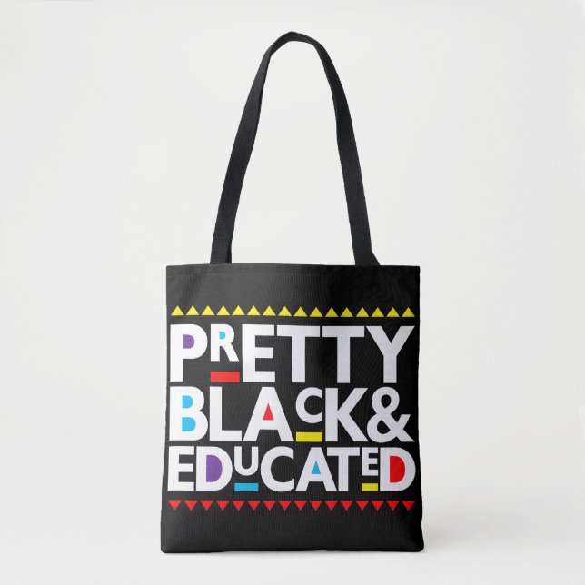 Bolsa Tote Bonito, negro e educado (Frente)