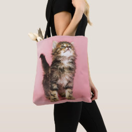 Bolsa Tote Bonito no gatinho cor-de-rosa