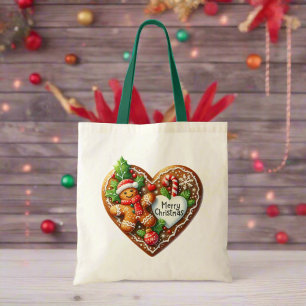 Bolsa Tote Bonito Pão de Natal Gingerpão Coração