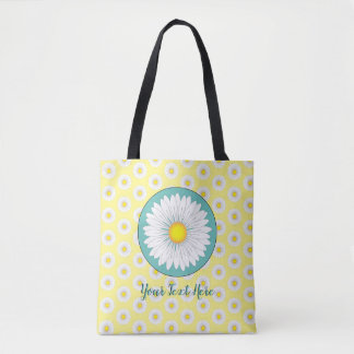 Bolsa Tote Bonito pequenas margaridas - Amarelo