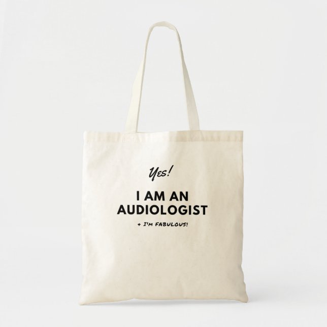 Bolsa Tote Bonito preto e branco do Audiologist engraçado (Frente)