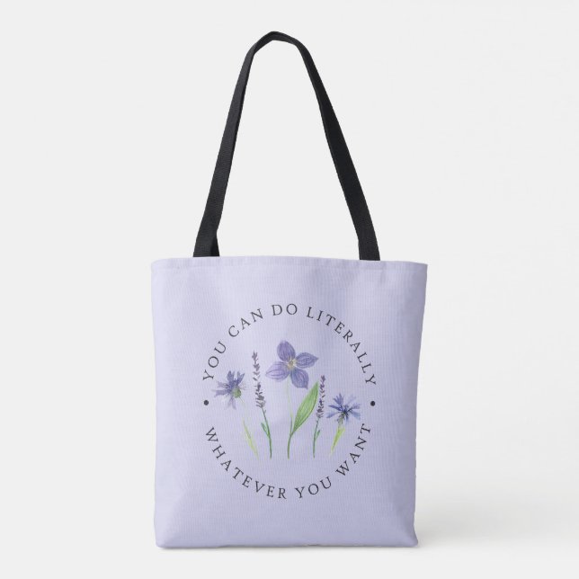 Bolsa Tote Bonito Púrpura e Lavanda Cana-d-água (Verso)
