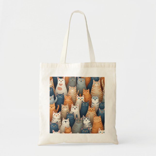 Bolsa Tote Bonito saco ecológico de gatos (Frente)