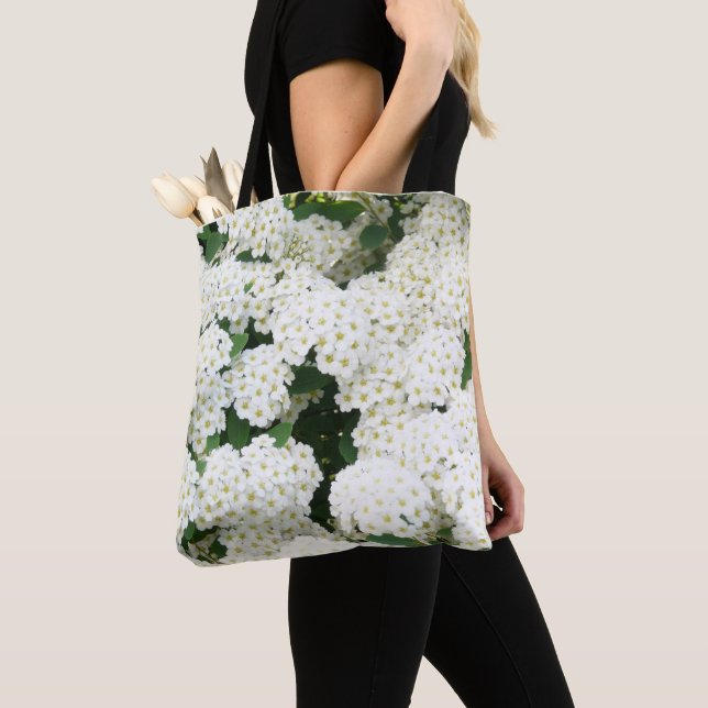 Bolsa Tote Bonito Shrubs Neutros Do Mar Branco Florais Por Av (Close Up)