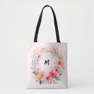 Bolsa Tote Bonito Terra Floral Monograma Elegante