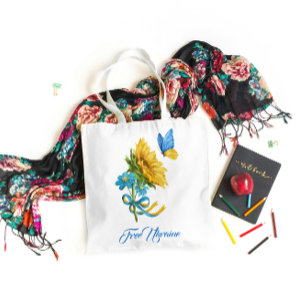 Bolsa Tote Bonito Ucrânia Girassol e borboleta 