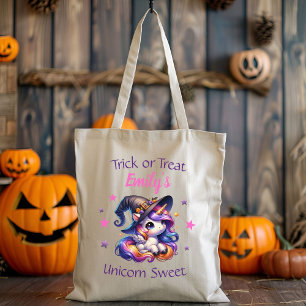 Bolsa Tote Bonito Unicórnio de Halloween Personalizado