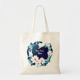 Bolsa Tote Bonitos Doves Brancos Floral Wreath