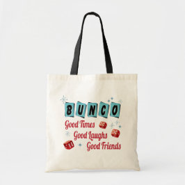 Bolsa Tote Bons amigos dos dados vermelhos retros de Bunco