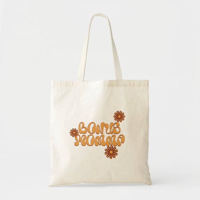 Bolsa Tote Bonus Momma Love - Tote Bag Floral Retro (Frente)