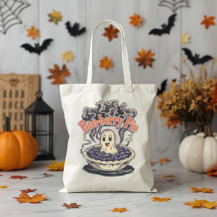 Bolsa Tote Boo berry Pie Dia de as Bruxas engraçado Blueberry