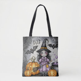 Bolsa Tote Boo & Bruxa Fofa e lanternas