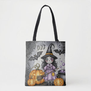 Bolsa Tote Boo & Bruxa Fofa e lanternas
