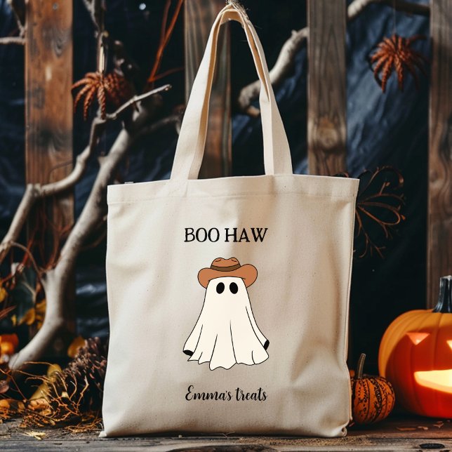 Bolsa Tote Boo Haw Custom Halloween Engraçado Ocidental (Criador carregado)