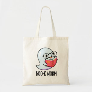 Bolsa Tote Boo-k Worm Cute Halloween Bookworm Ghost Pun