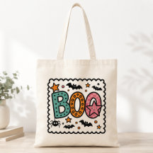 Boo Quadro de Bordas Arredondadas Halloween Morceg
