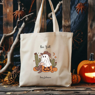 Bolsa Tote Boo Y Personalizado Halloween Western Tote Bag