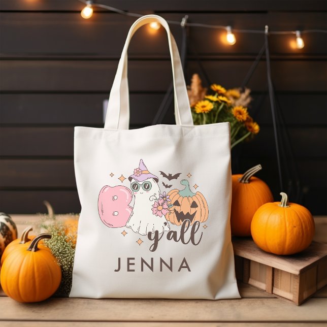 Bolsa Tote Boo y Retro Groovy Halloween (Criador carregado)