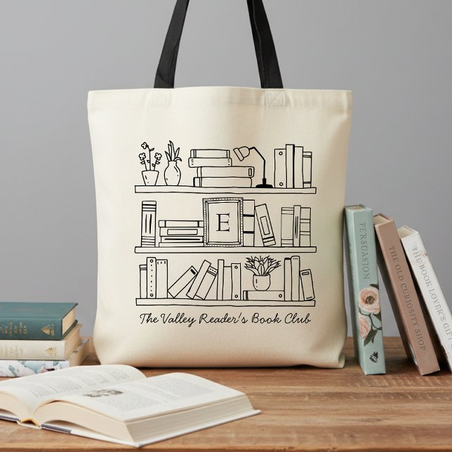 Bolsa Tote Book Club Member's Personalized Reader's Gift (Criador carregado)