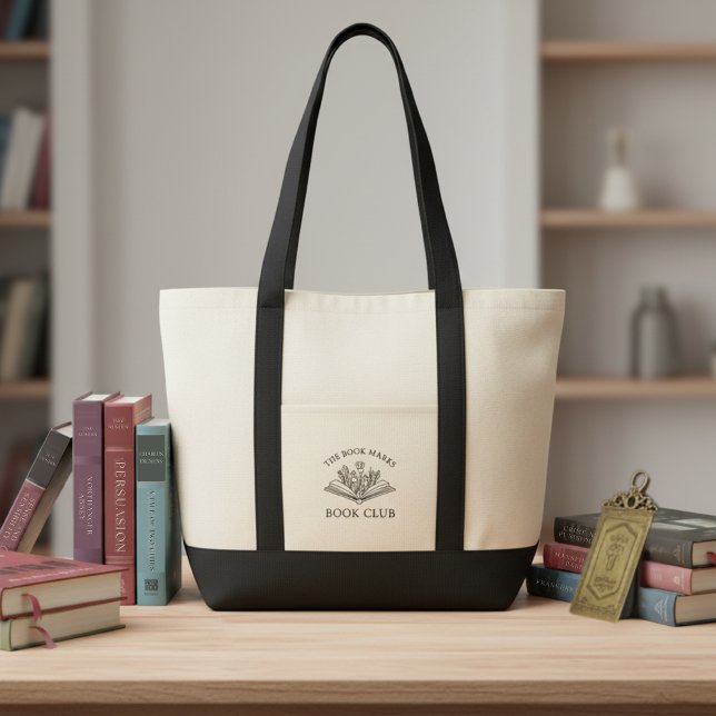 Bolsa Tote Book Club Name Personalized Gift (Criador carregado)