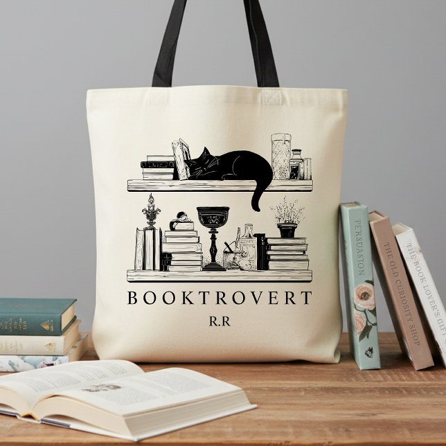 Bolsa Tote Book Lover's Cozy Academia Booktrovert Monogram (Criador carregado)