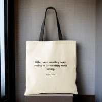 Book Tote Bag - Citação de Benjamin Franklin