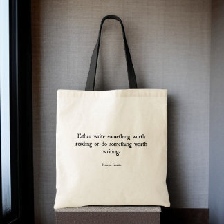 Bolsa Tote Book Tote Bag - Citação de Benjamin Franklin