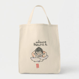 Bolsa Tote Bookbag -- "Eu consumo bibliotecas "