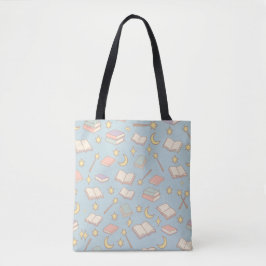 Bolsa Tote Bookish Girl Cute Magic Blue