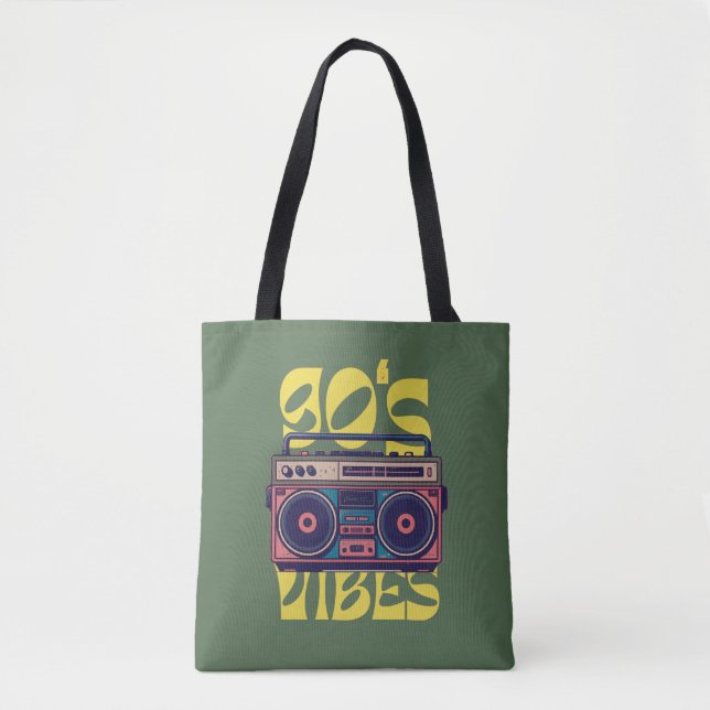 Bolsa Tote Boombox de 90 anos (Frente)