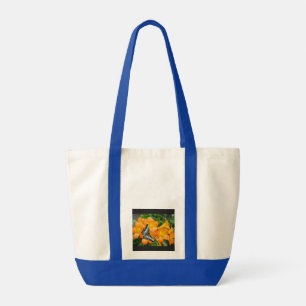 Bolsa Tote Borboleta azul com Rhododendron tropical