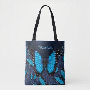 Bolsa Tote Borboleta azul de Morpho personalizada
