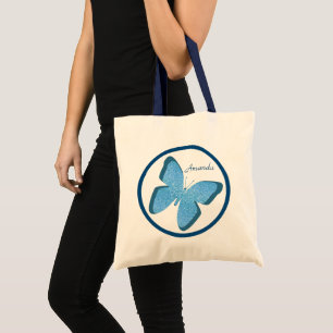 Bolsa Tote Borboleta Azul Joel Personalizado Tote Bag