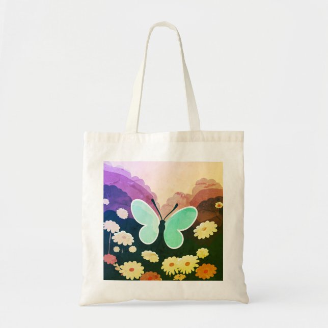 Bolsa Tote Borboleta, Belas Flores (Frente)