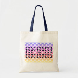 Bolsa Tote Borboleta Bonita & Céu Arco-íris Nome Personalizad