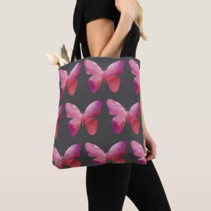 Bolsa Tote Borboleta branca rosa
