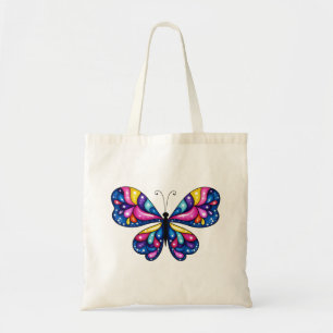 Bolsa Tote Borboleta Colorida Vibrante