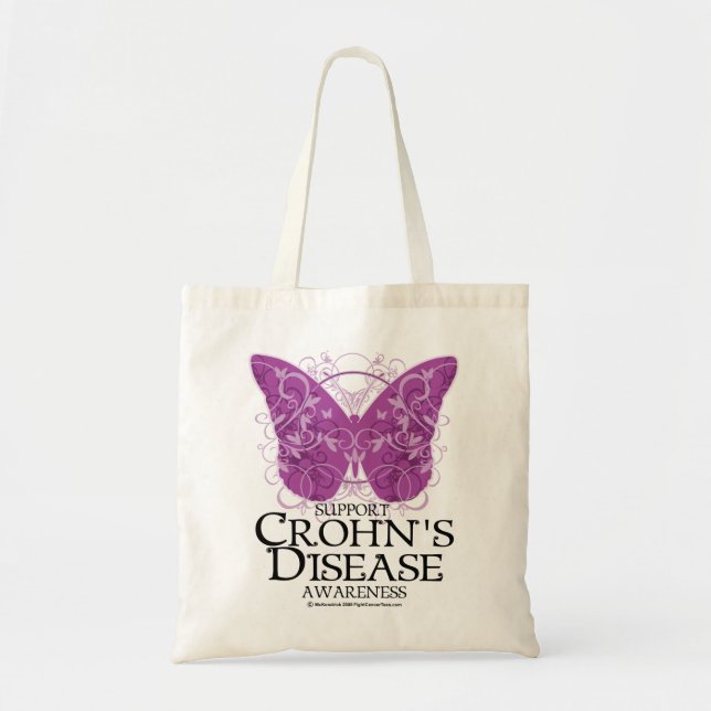 Bolsa Tote Borboleta da doença de Crohn (Frente)