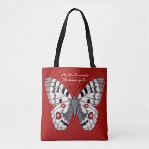 Bolsa Tote Borboleta de Apollo dorsal e Ventral