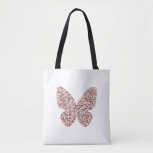 Bolsa Tote Borboleta de Clipe da Monarca com Glitter Dourada