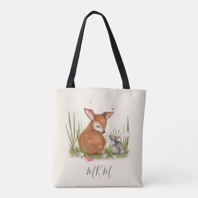 Bolsa Tote Borboleta de Deer Bunny (Verso)