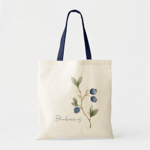 Bolsa Tote Borboleta De Frutas Mirtilos Azuis